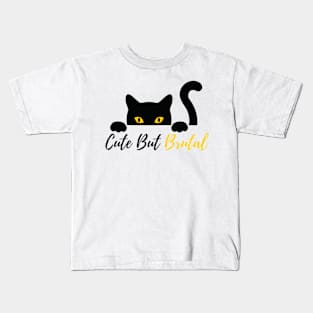 Cute but brutal cat Kids T-Shirt